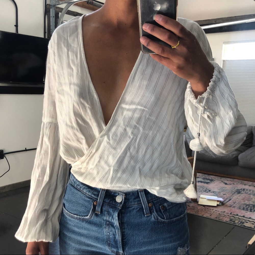 Nordstroms Lovestitch Plunging Neckline Blouse